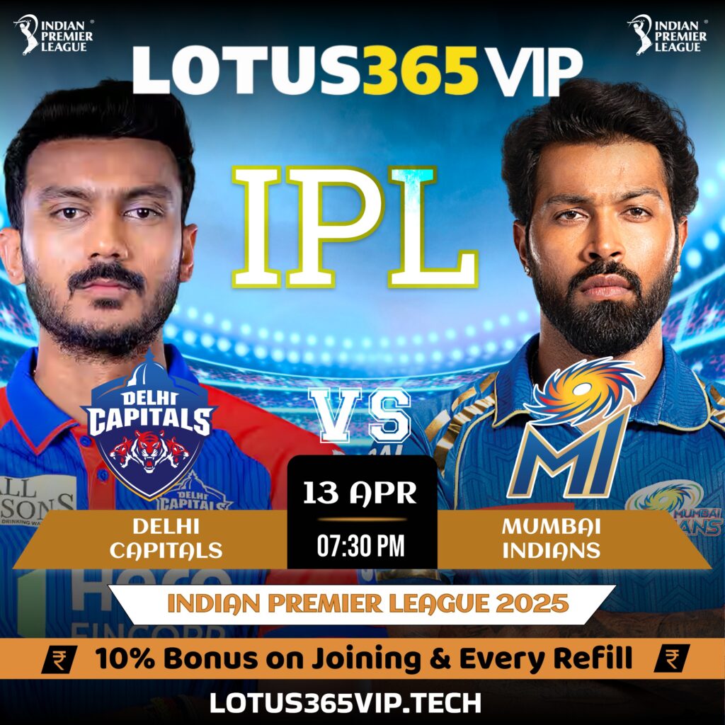 DC vs MI IPL 2025 - Today Match Prediction | Lotus365 Vip Sports Betting Id
