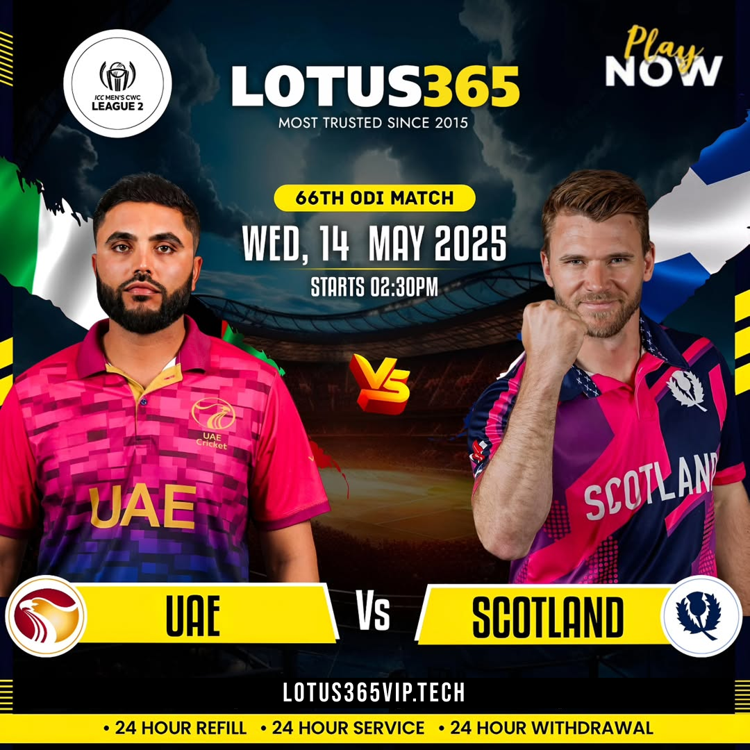ICC Cricket World Cup League Two | UAE vs Scotland Match Insights | Lotus365 Vip ID